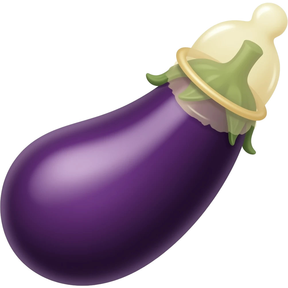 Ein Auberginen mit ein Kondom drüber emoji