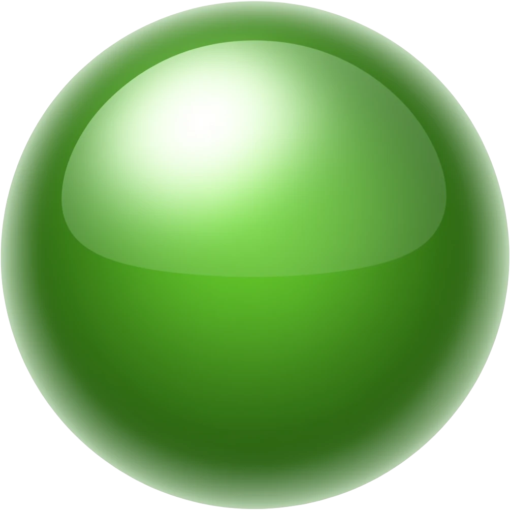 green shiny sphere emoji