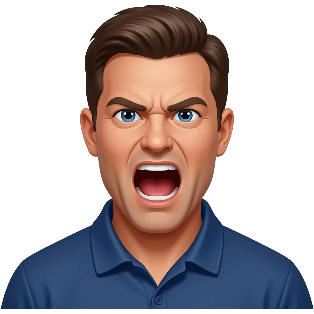 Coach Crusher     Angry football coach screaming motivational insults. emoji