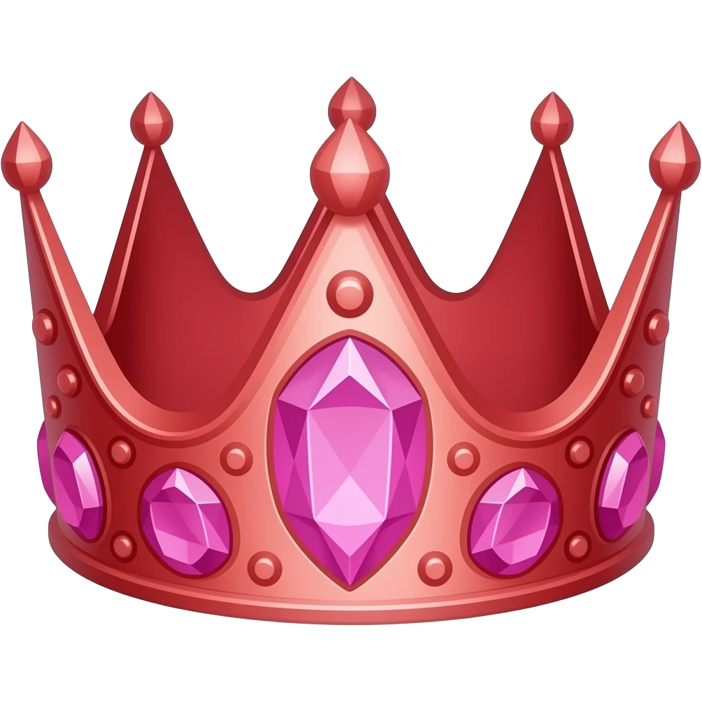 all red crown with pink gems emoji