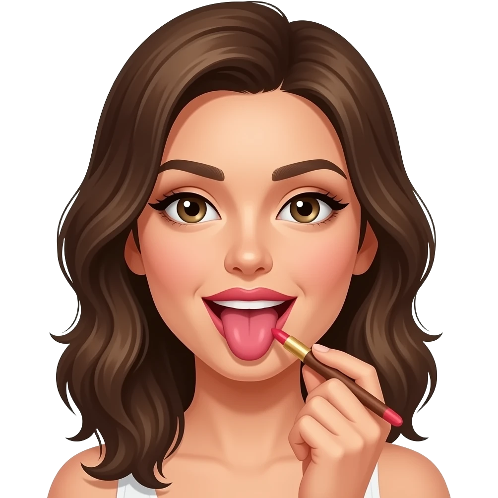 Sexi lengua mujer pintándose los labios con pintalabios 💄 emoji