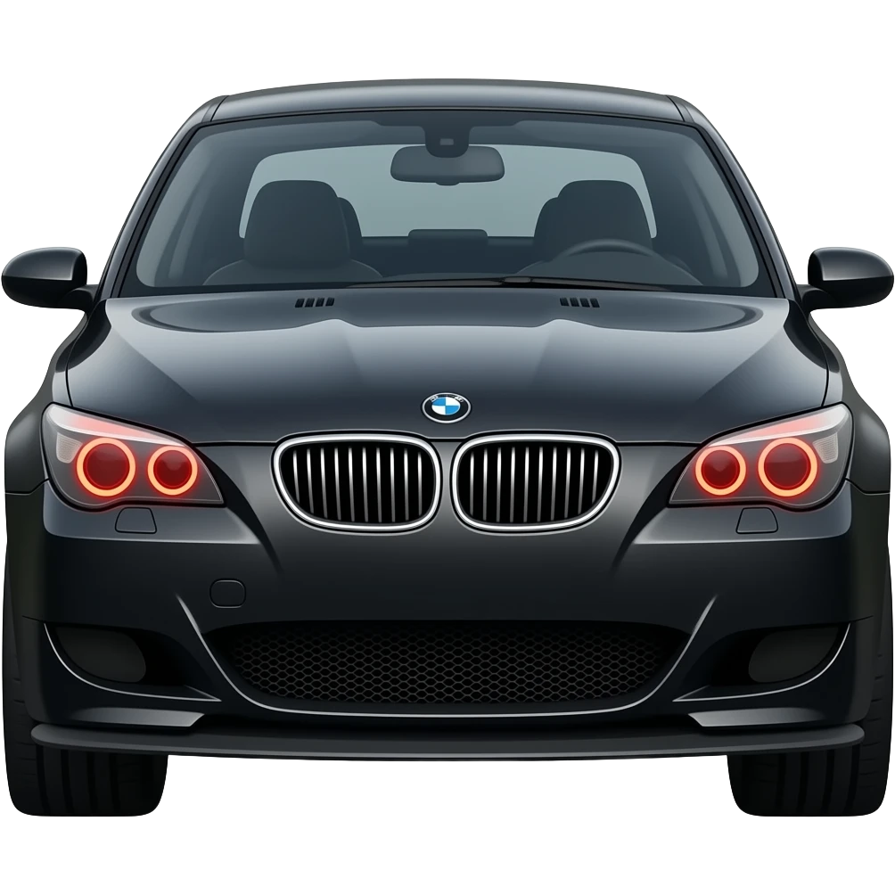 Black BMW E60 with red eyes full bady emoji