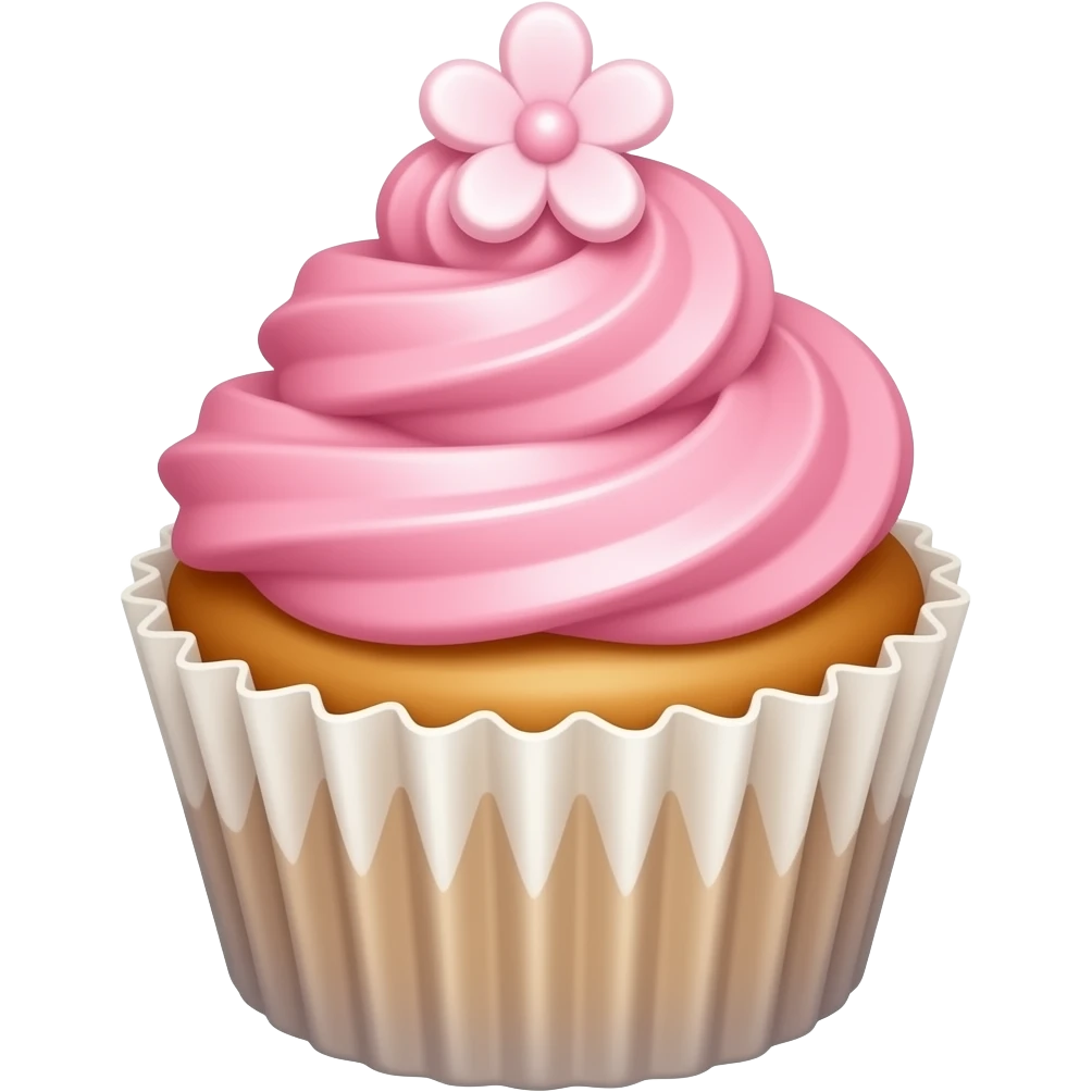 Cupcake with pink icing emoji
