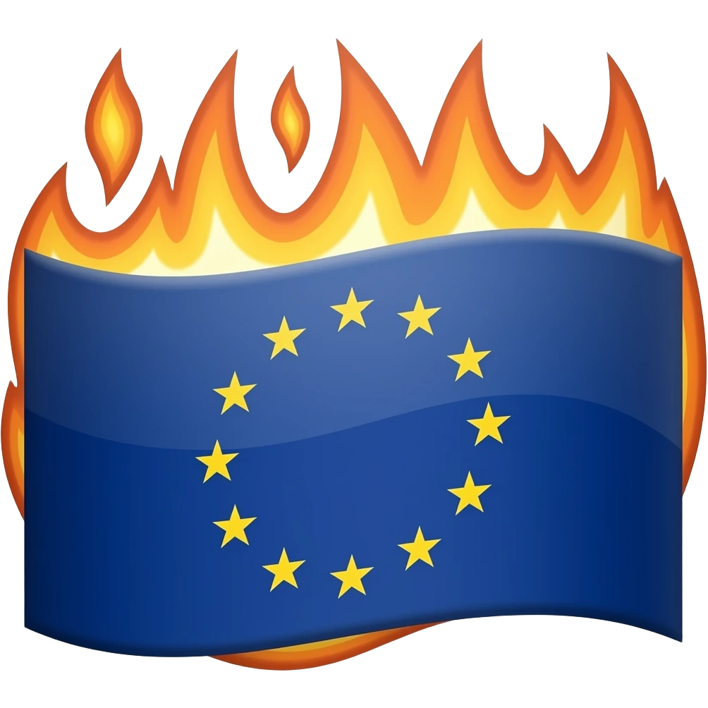 burning eu flag emoji