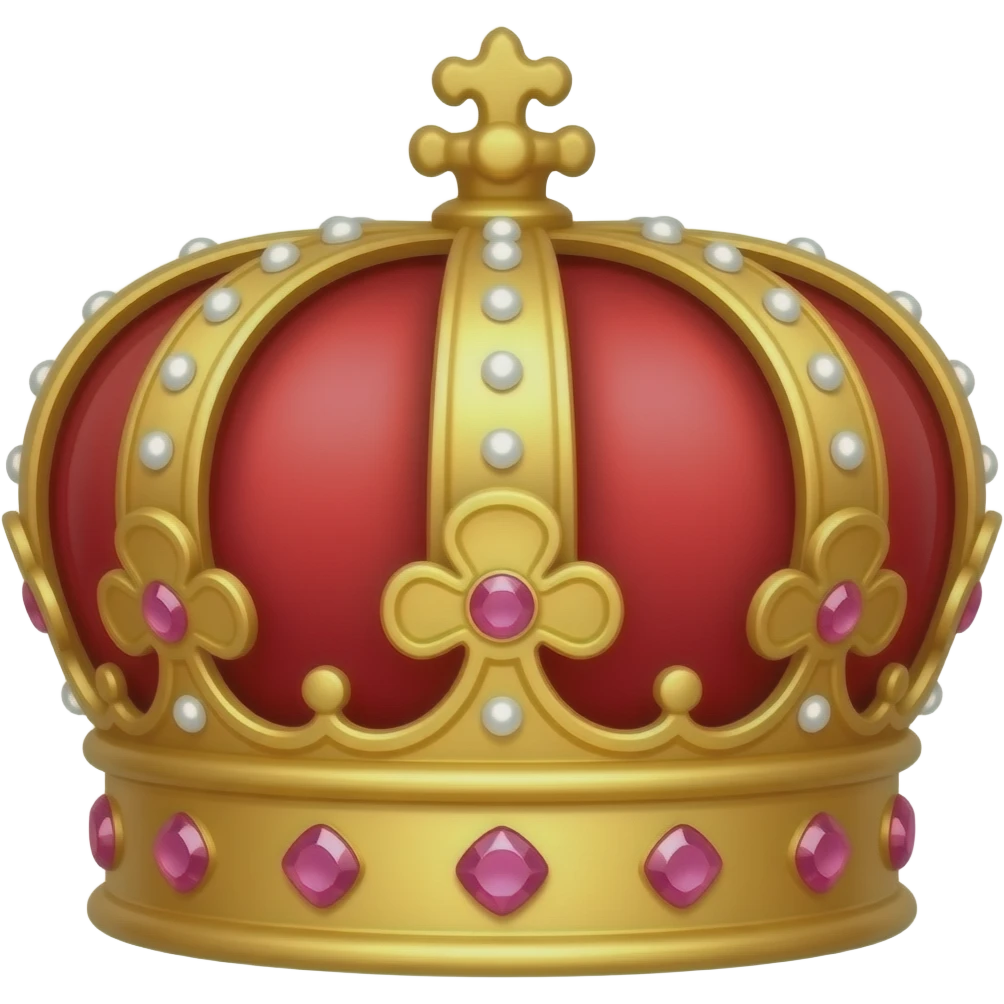 all red crown with pink gems emoji