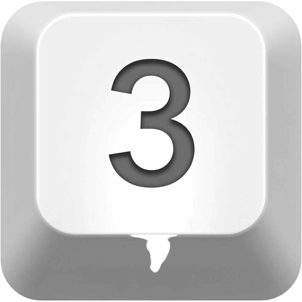 Emoji of 3  midd emoji