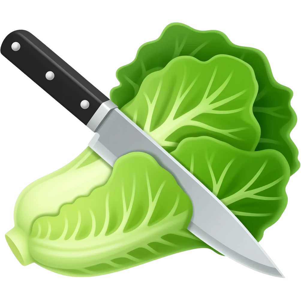 cutting lettuce emoji