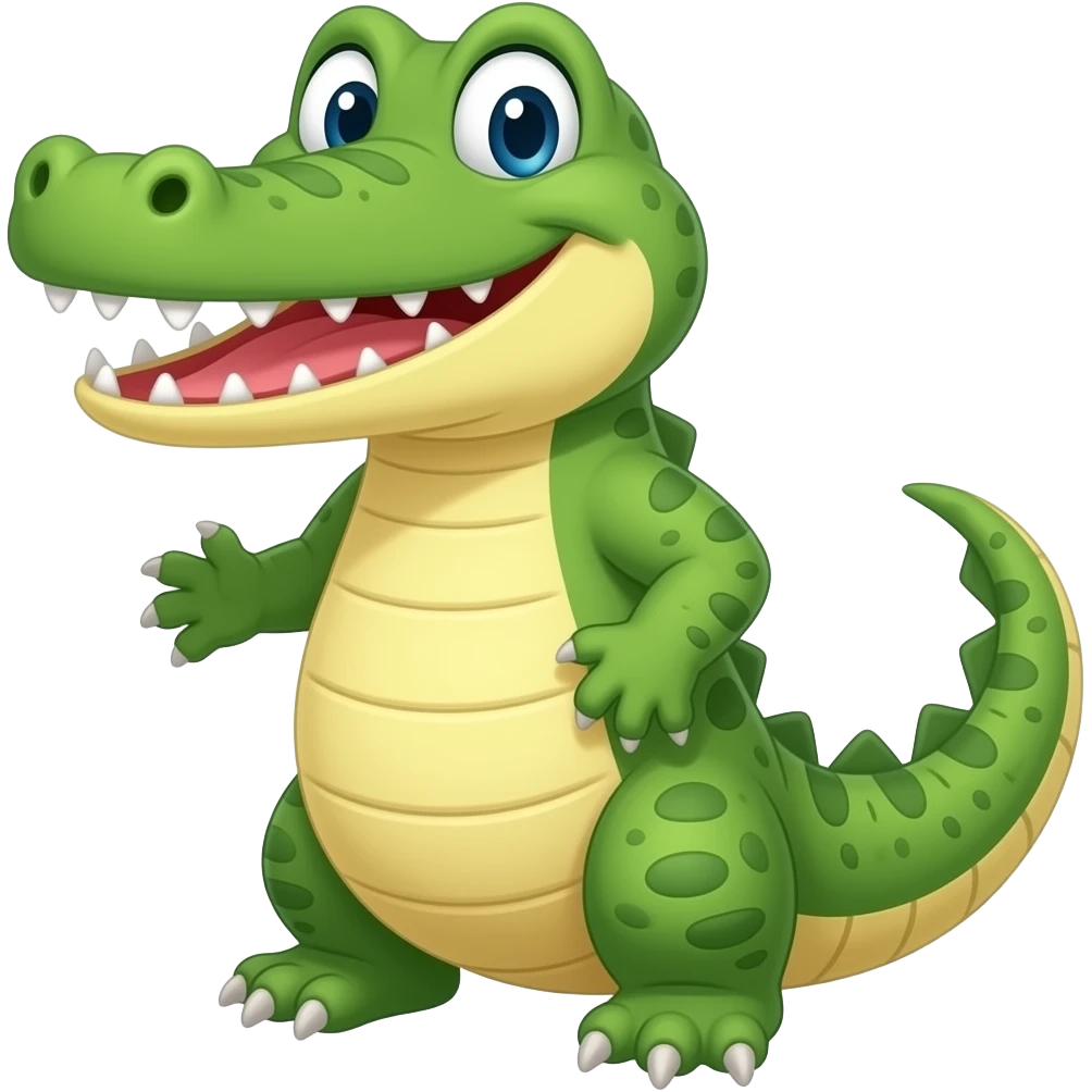 Cartoon 2d alligator on fours emoji