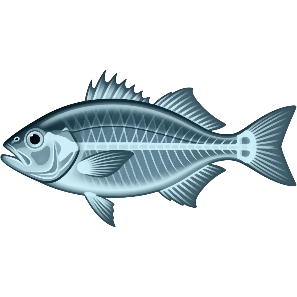 Cod fish x-ray emoji