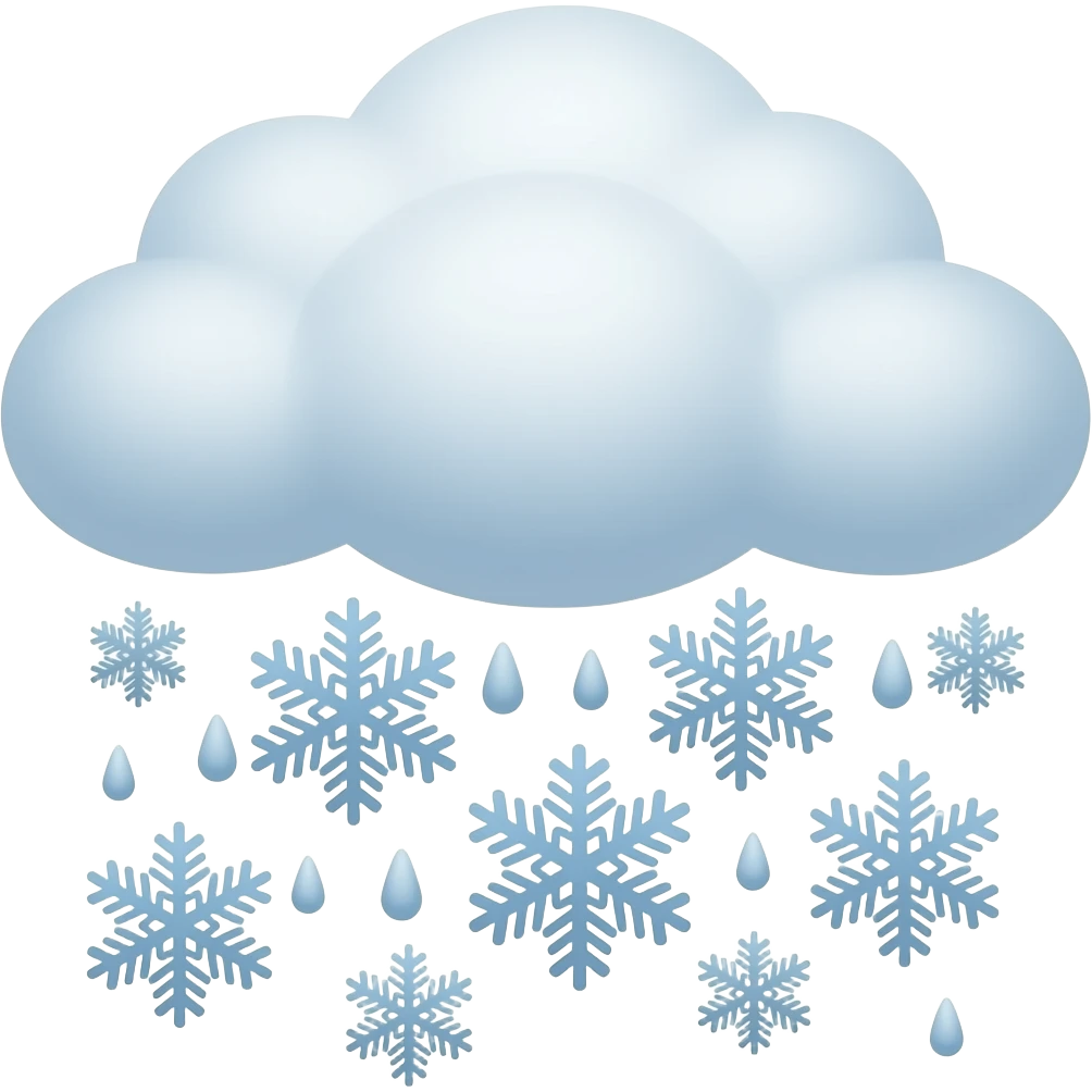 Snowflakes falling from cloud emoji