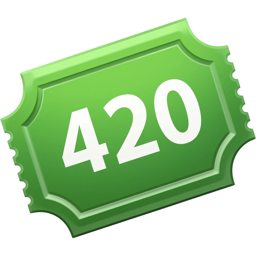 green ticket 420 emoji