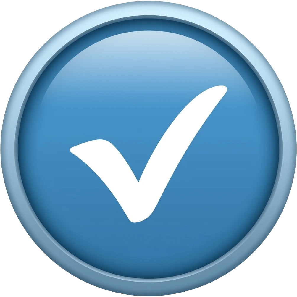 White tick in a blue circle emoji