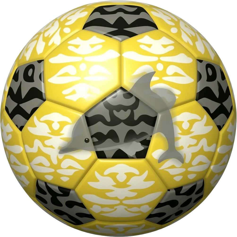 yelllow black dolphin cirkle wave soccerball emoji