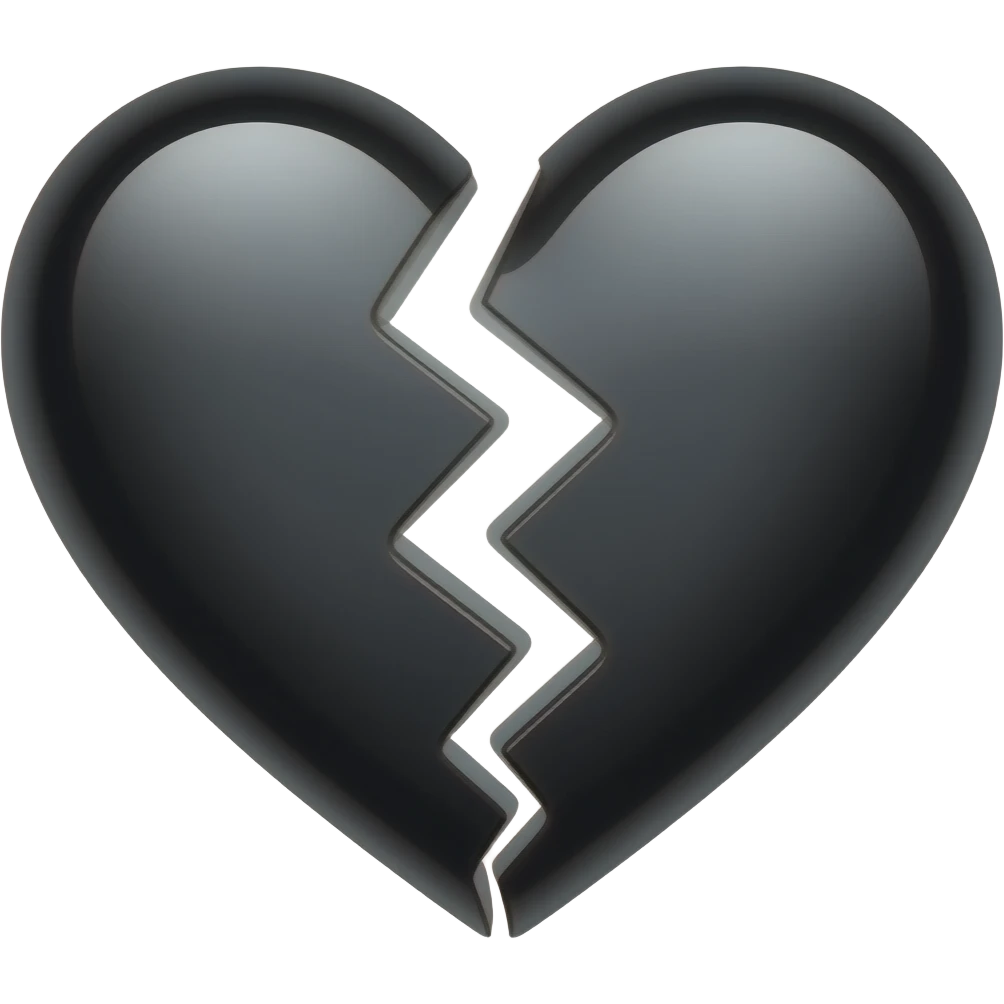 Black broken heart  upside down emoji