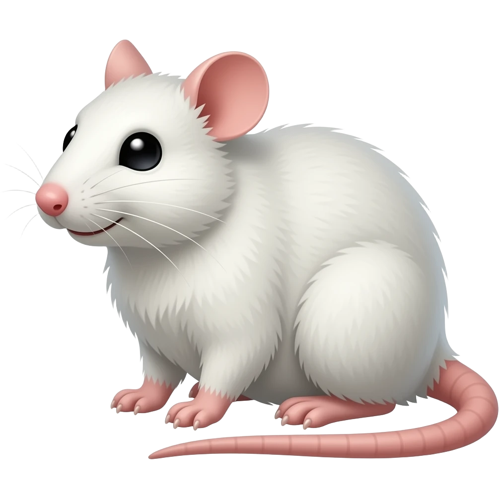 Realistic Rat, Chinese zodiac sign, white rat, emoji