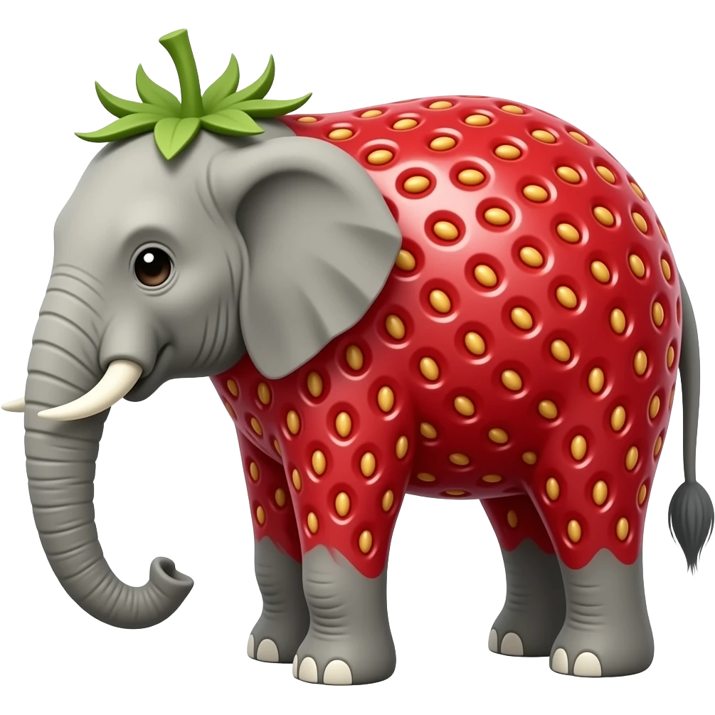 Make a strawberry elephant emoji