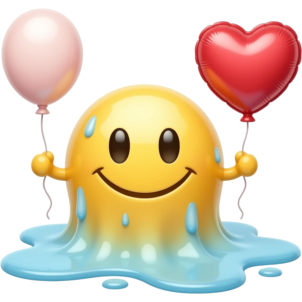🫠🎈❤️ mix these three emojis like that melting smiley holding heart shaped balloon emoji
