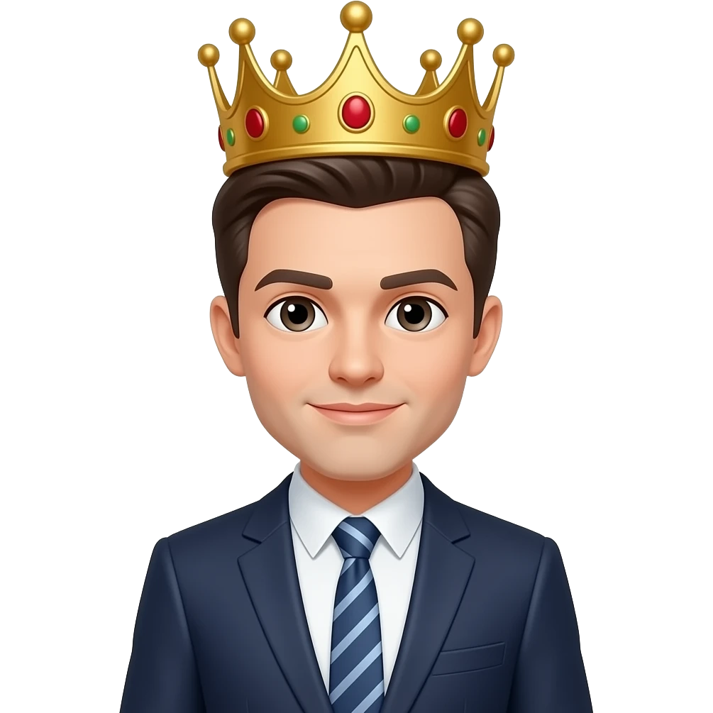 persona con traje y corona emoji