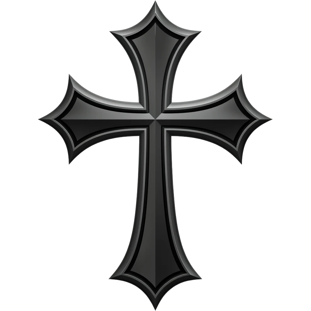 black gothic cross emoji