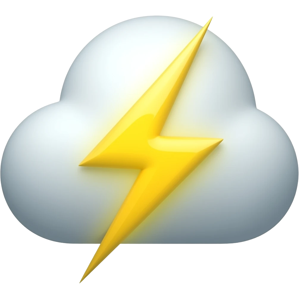 cloud with a thunder emoji