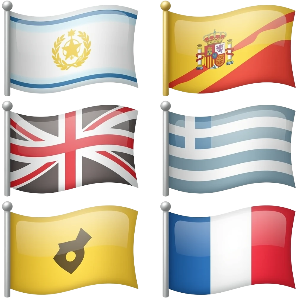 Flag different shapes emoji