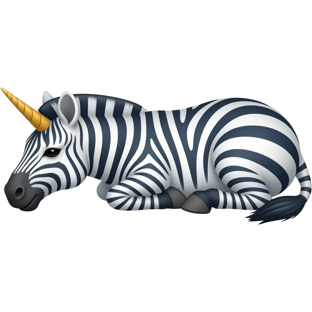 unicorn Zebra lying down Sleeping emoji
