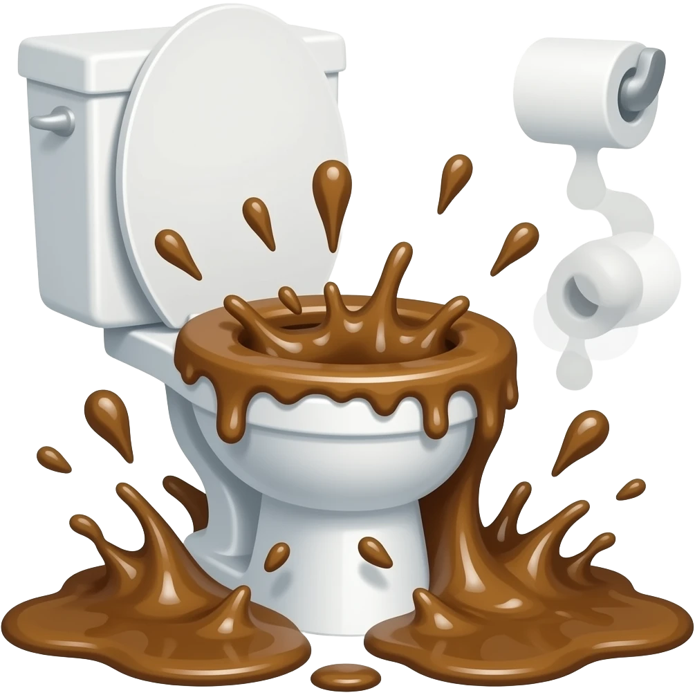 exploding with poo toilet emoji