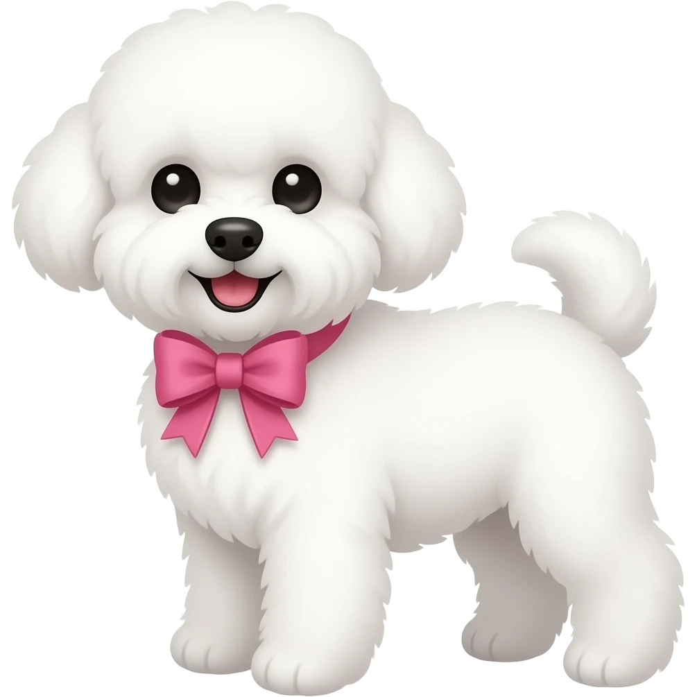 White bichon with pink bow emoji