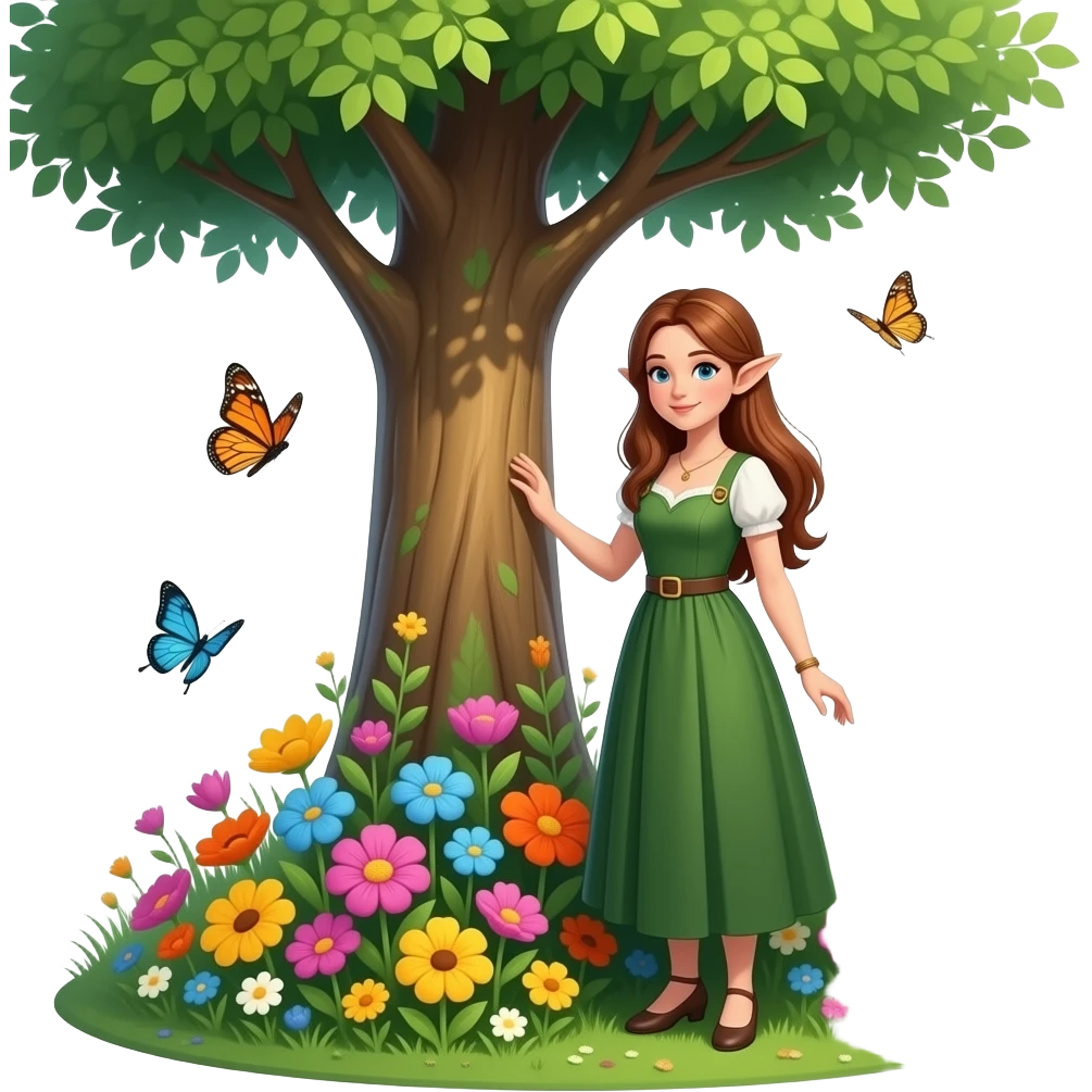 🧝🏻‍♀️🌺🌳🦋🌞 emoji