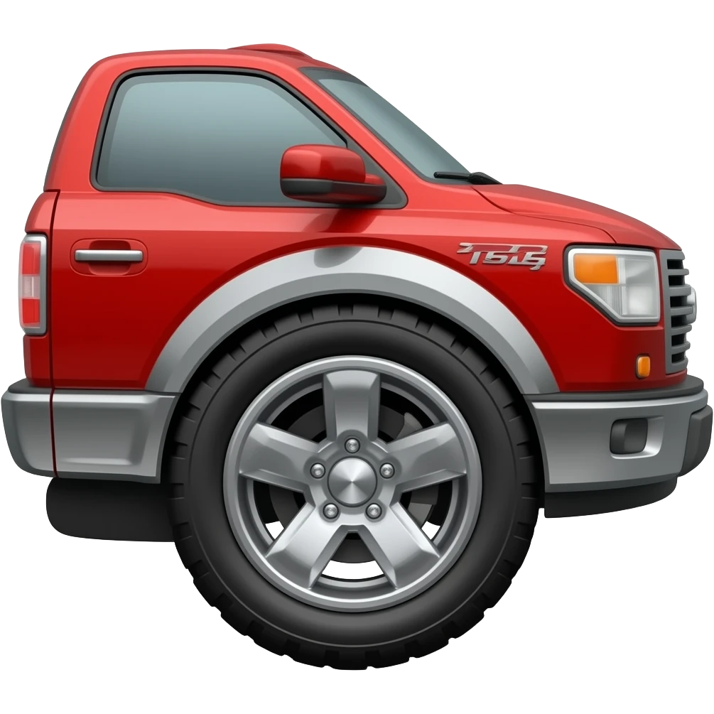 red ford f-150 with big wheels side view emoji