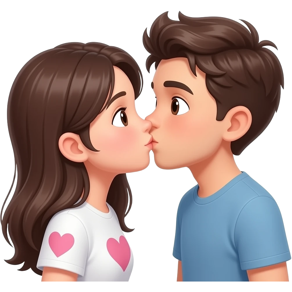 Парень целует девушку emoji