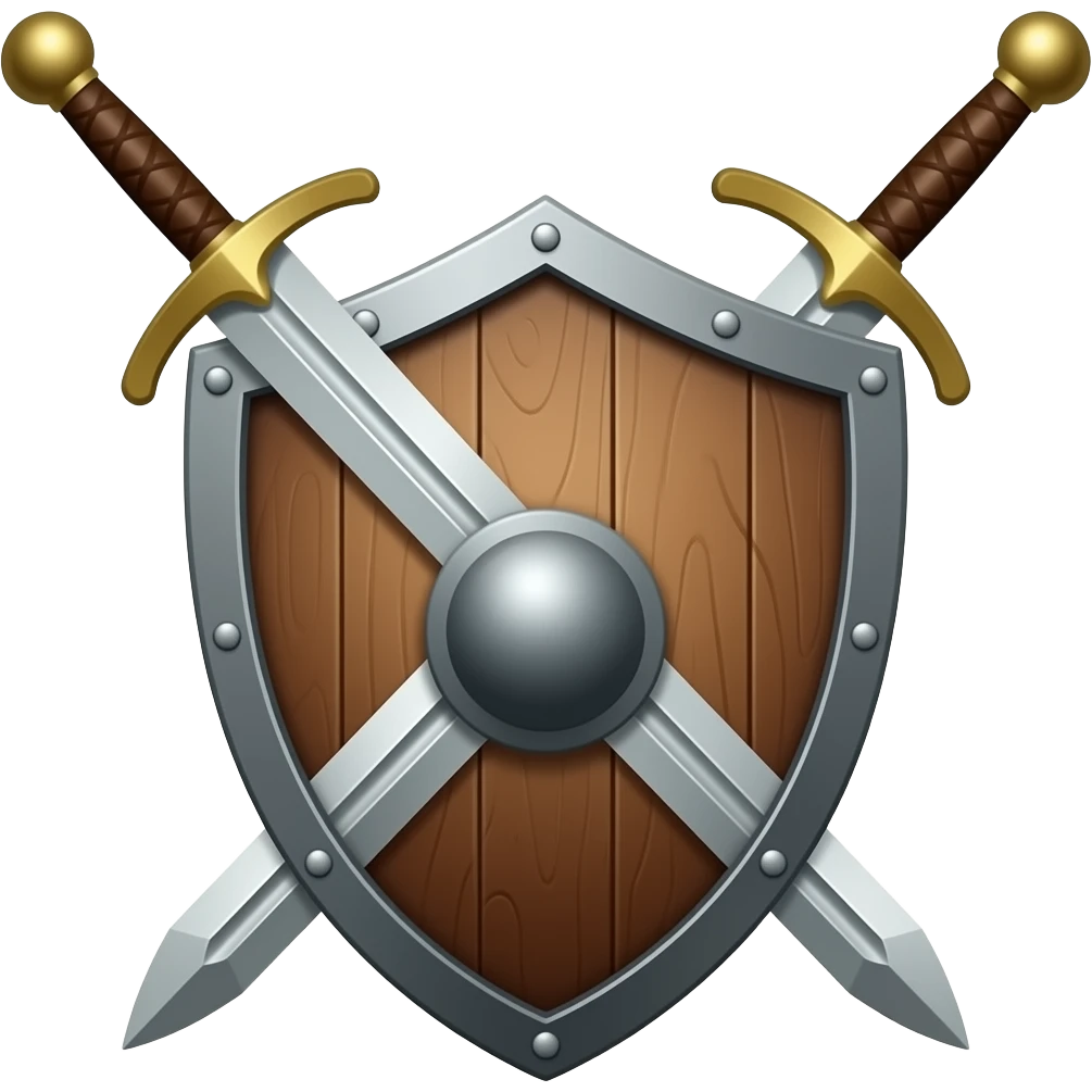two swords behind a shield emoji