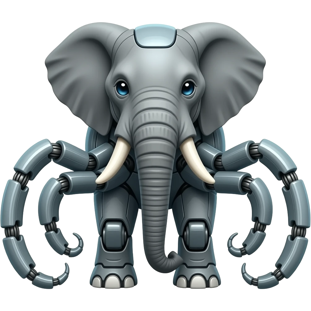 Elephant mech with robot tentacles emoji
