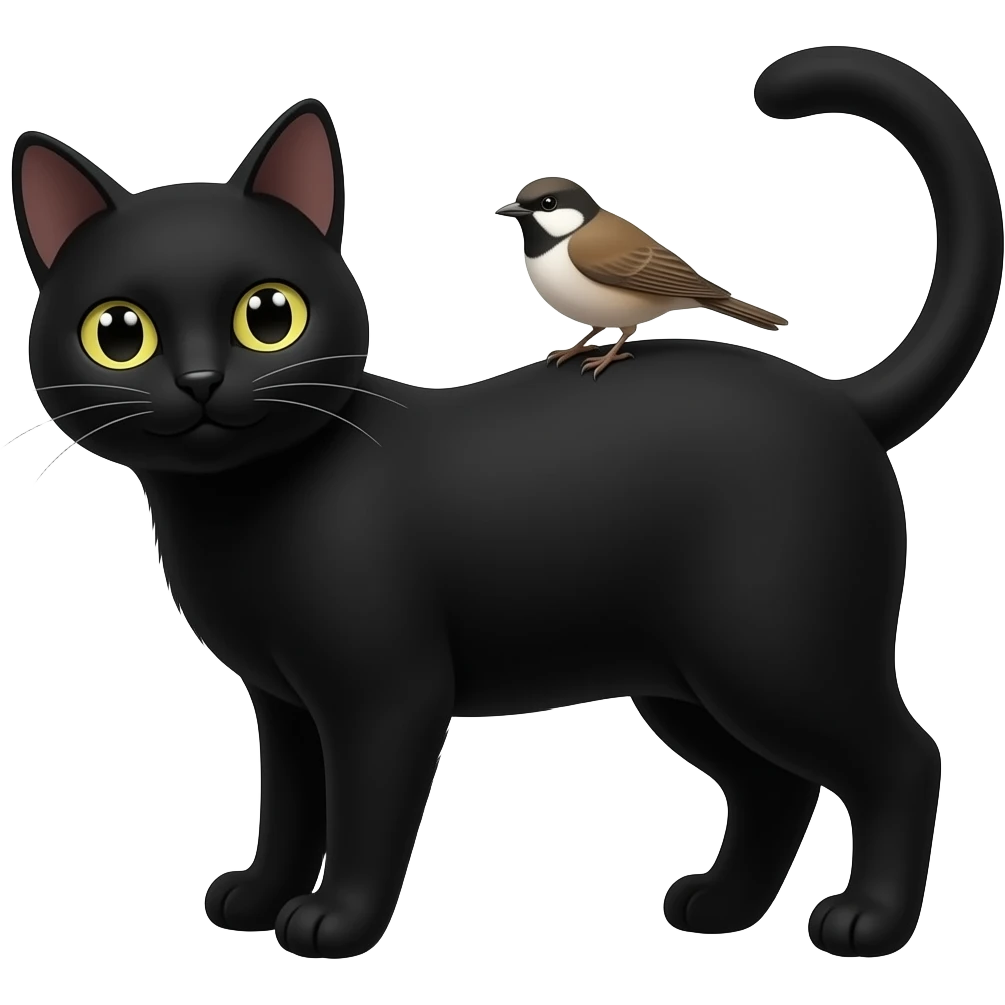 🐈‍⬛+🐦 emoji