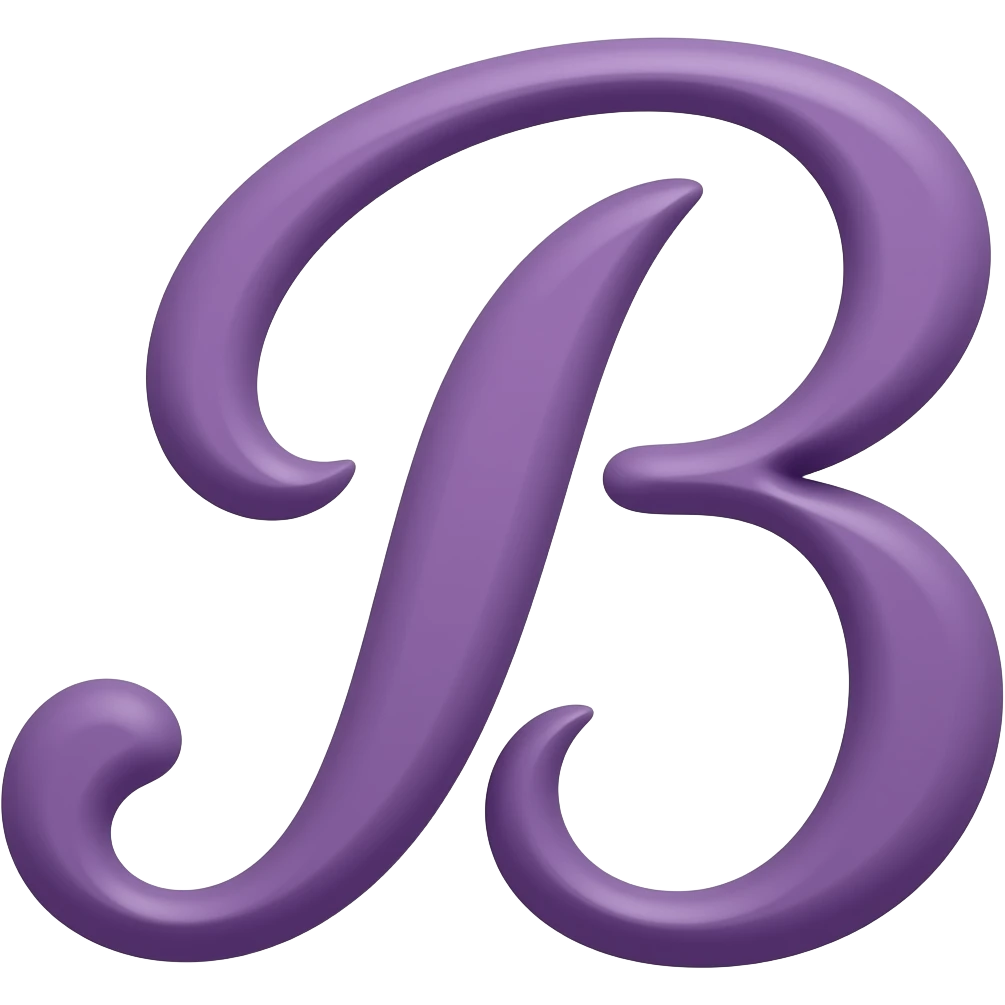 purple letter b in a cursive style emoji