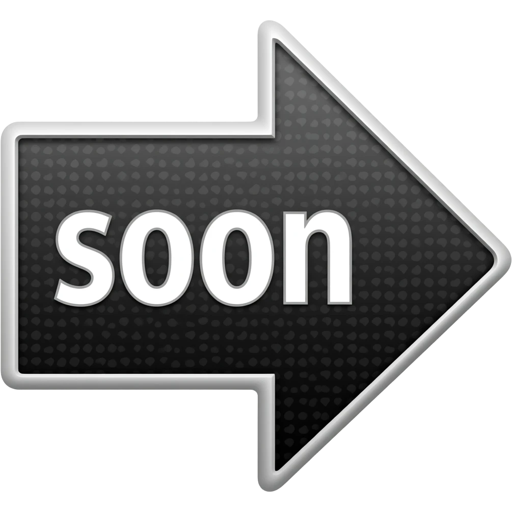 black arrow with soon text emoji