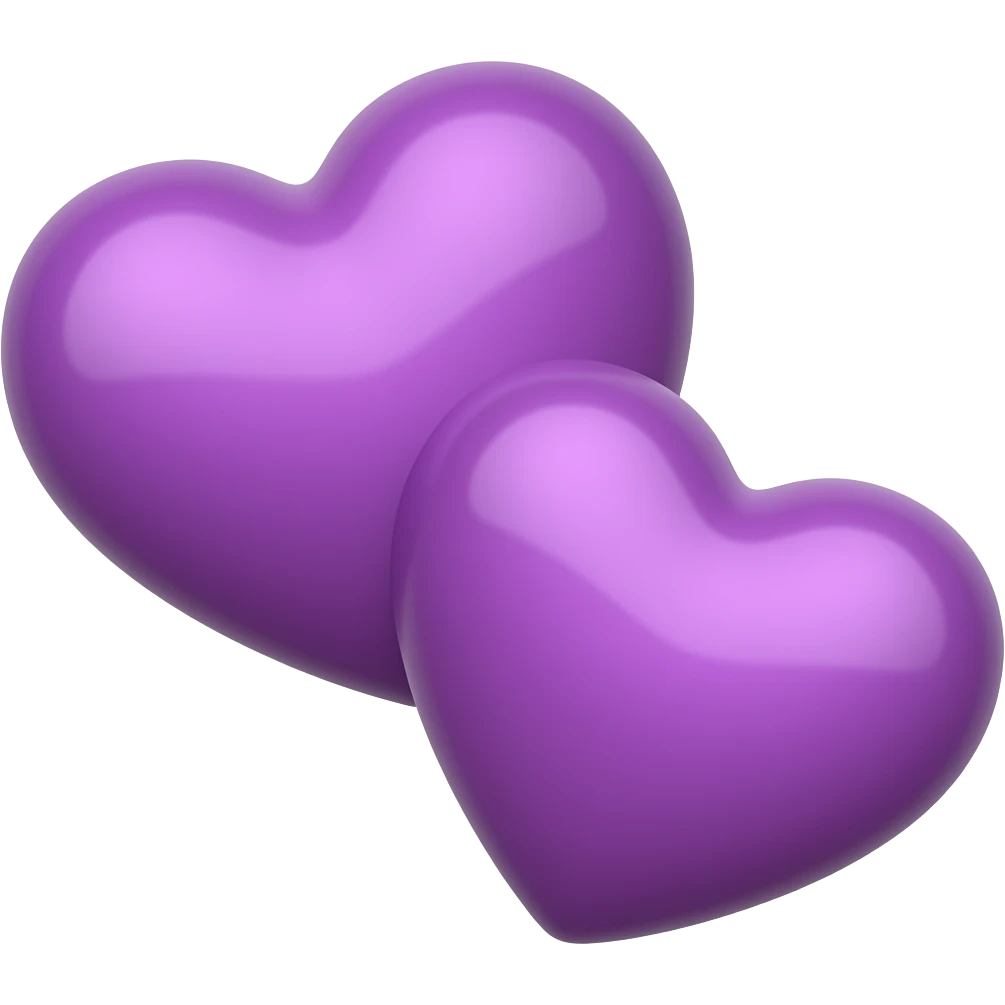 two purple hearts emoji
