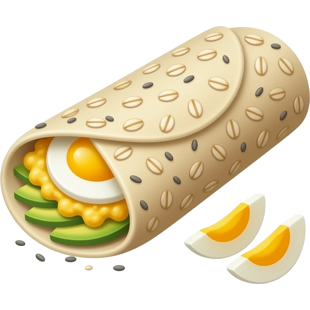 Healthy two ingredient oat wraps (it’s wraps, made out of oats and Chia seeds with scrambled eggs inside and guacamole slices inside emoji