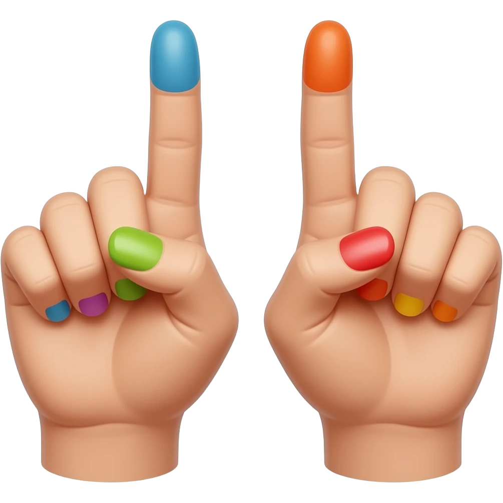 Pretty hands with acrylics done pinching down index finger and thumb emoji