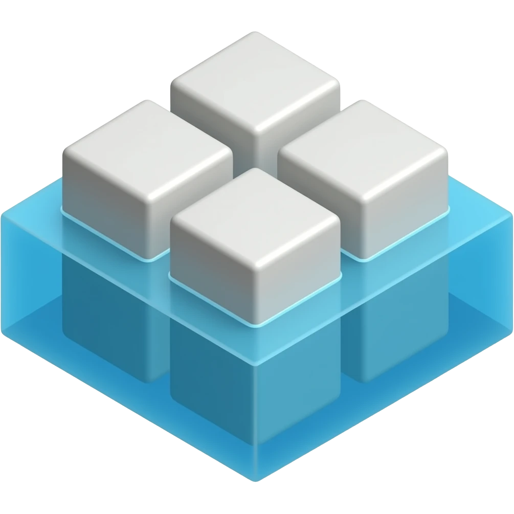 interlocking cube floats platform in water emoji