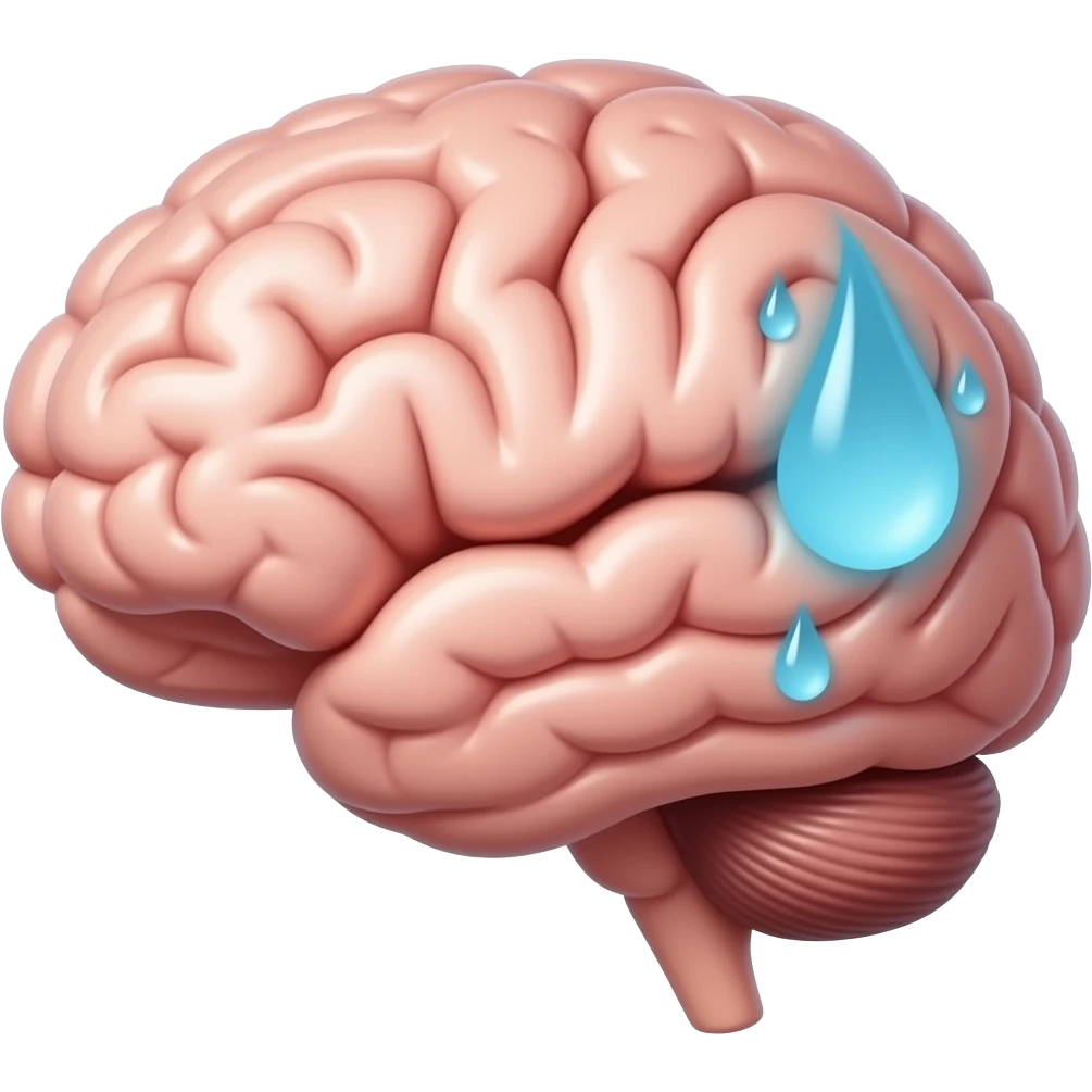 STRESSED BRAIN SWEATING emoji