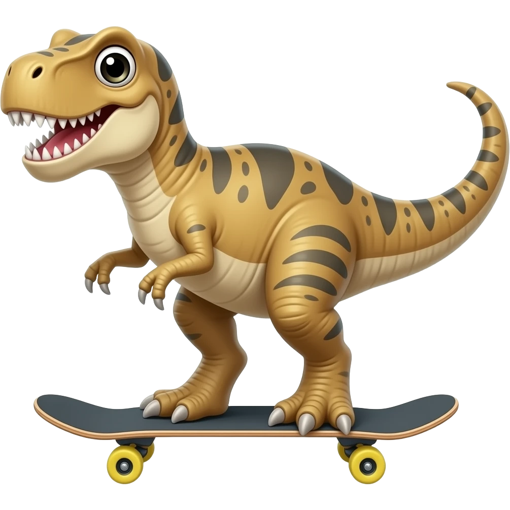 Dinosaur on a skateboard emoji