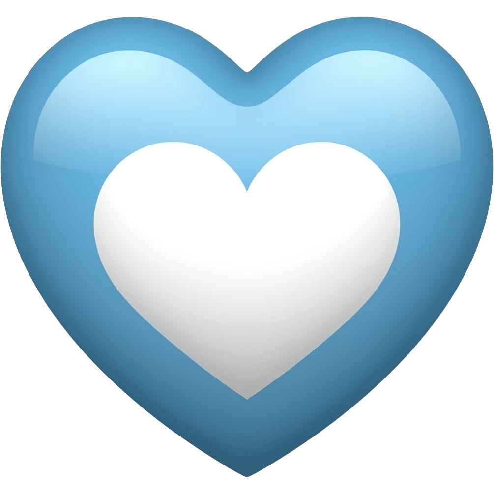 Corazón celeste y blanco emoji
