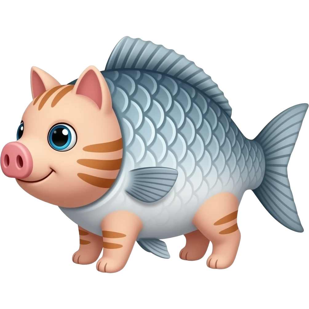 a fish and a cat and a pig combined emoji