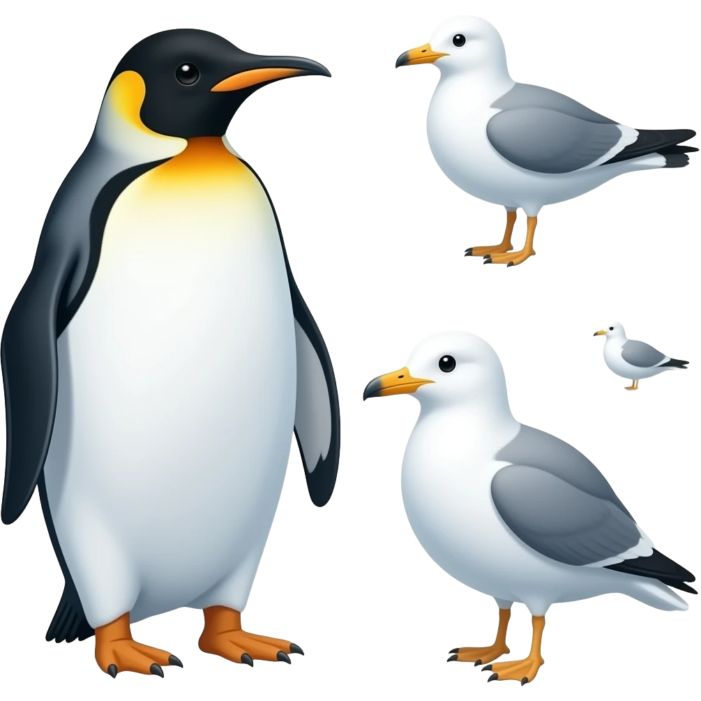 use penguins and sea birds emoji