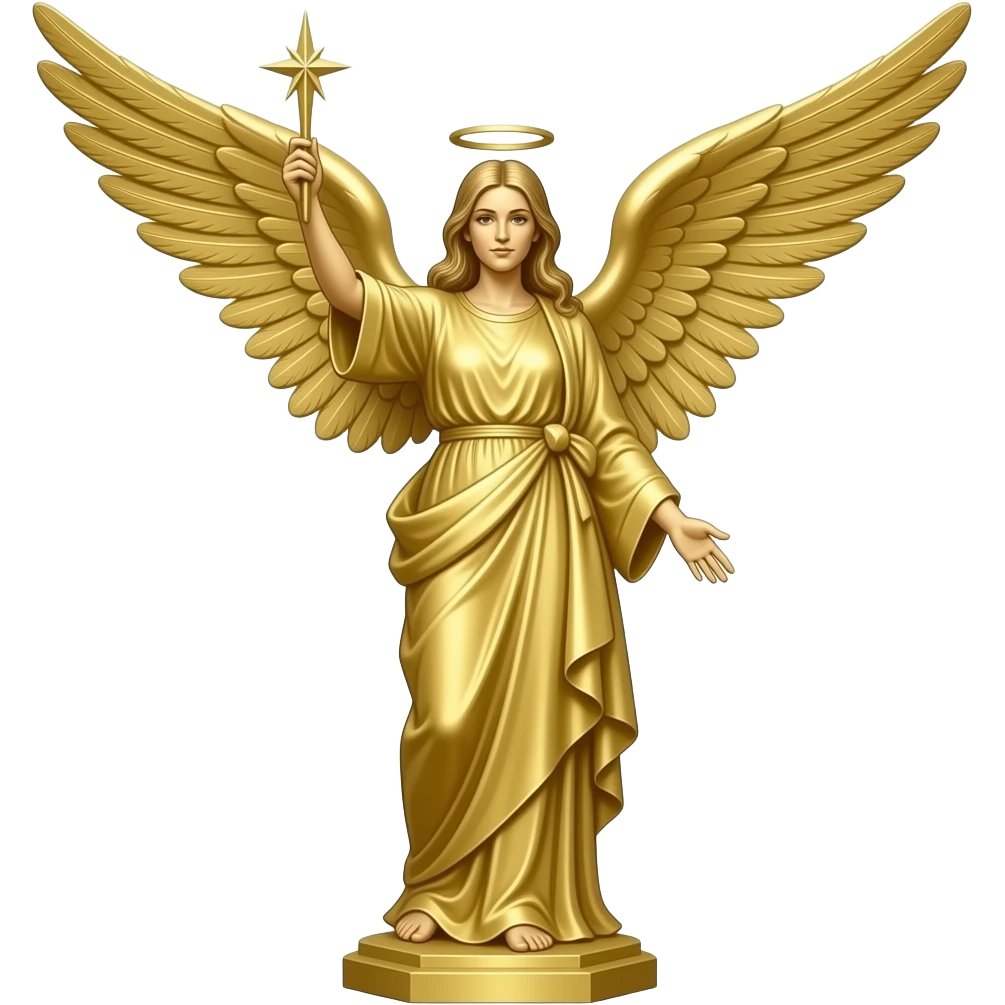 LDS Gold angel Moroni statue woman emoji