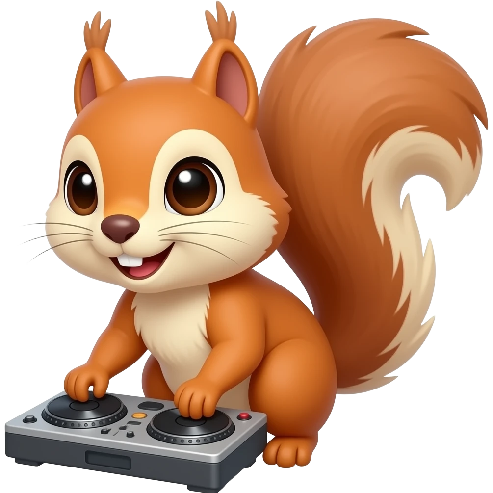 A squirrel DJ emoji