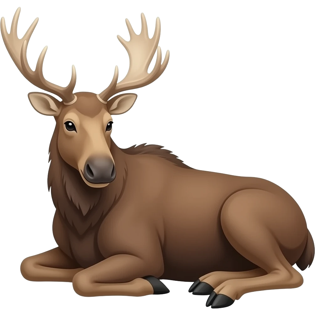 moose resting on the ground, relaxed emoji