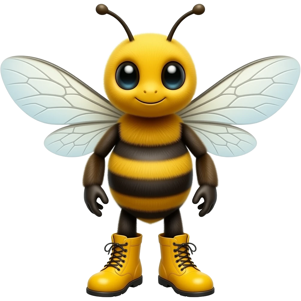 bee in yellow boots emoji