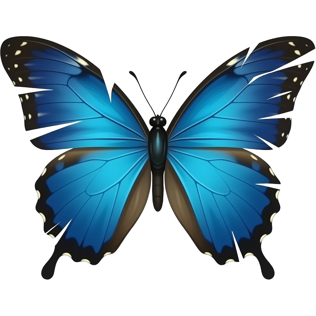 I want a blue butterfly with shattered  wings emoji
